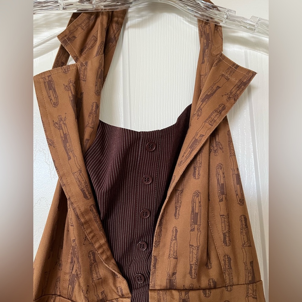 Hot Topic Dr. Who brown halter dress - Picture 3 of 6